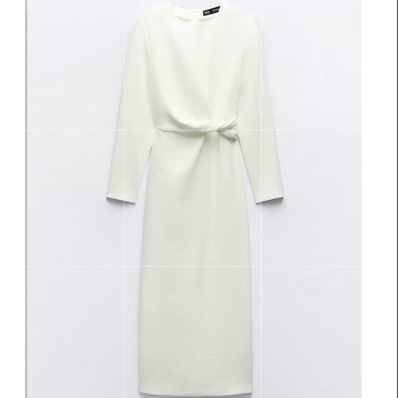 ZARA Long Sleeve Elegant Dress- Ivory - Picture 1 of 10